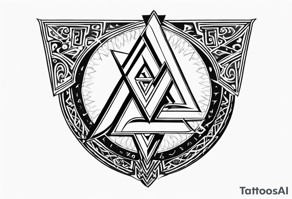 Valhalla sword shield valknut tattoo idea