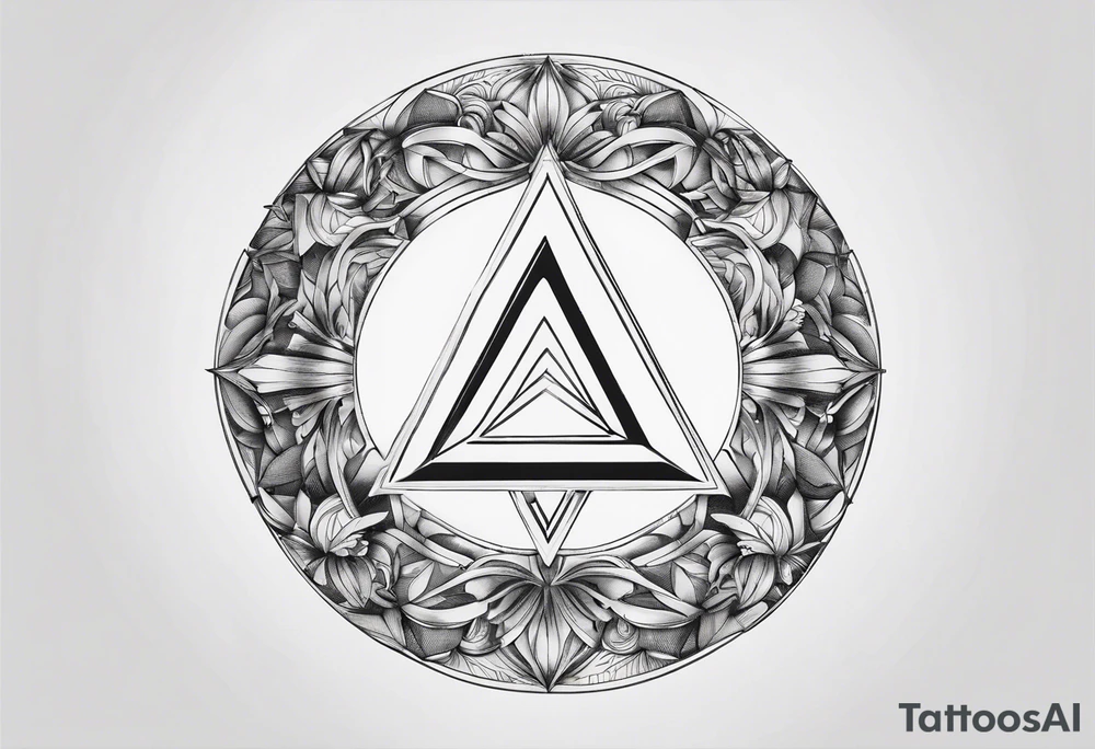 letter delta inside a chain circle, subtle, womanly, simplistic tattoo idea