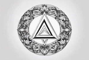 letter delta inside a chain circle, subtle, womanly, simplistic tattoo idea