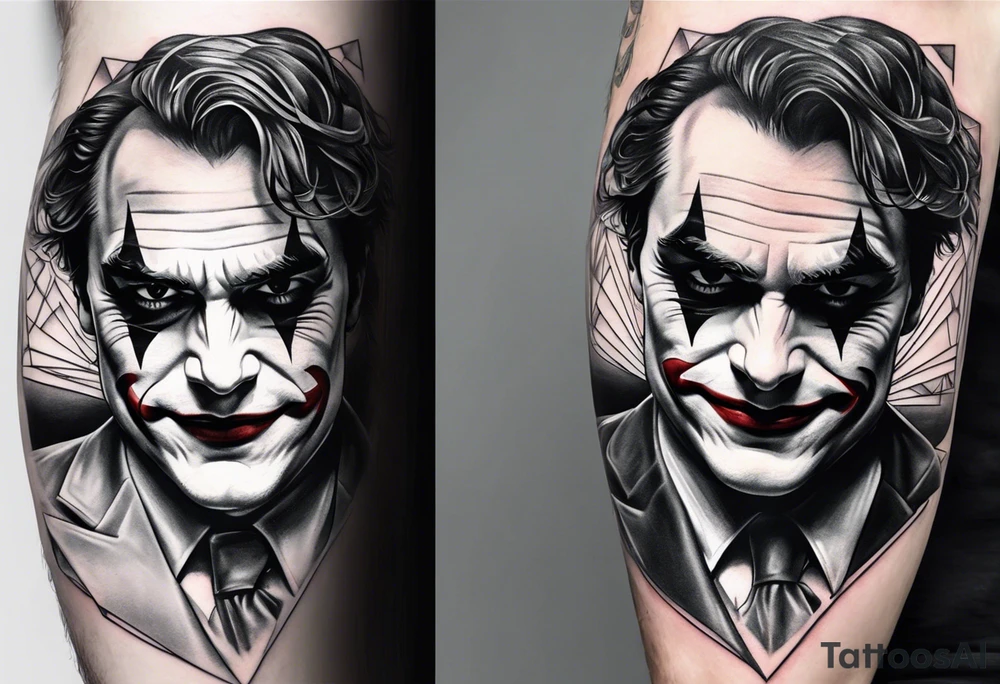 joaquin phoenix joker tattoo to cover up an existing tattoo on my right upper arm. tattoo idea