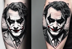 joaquin phoenix joker tattoo to cover up an existing tattoo on my right upper arm. tattoo idea