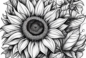 sketch sunflower gentle tattoo idea