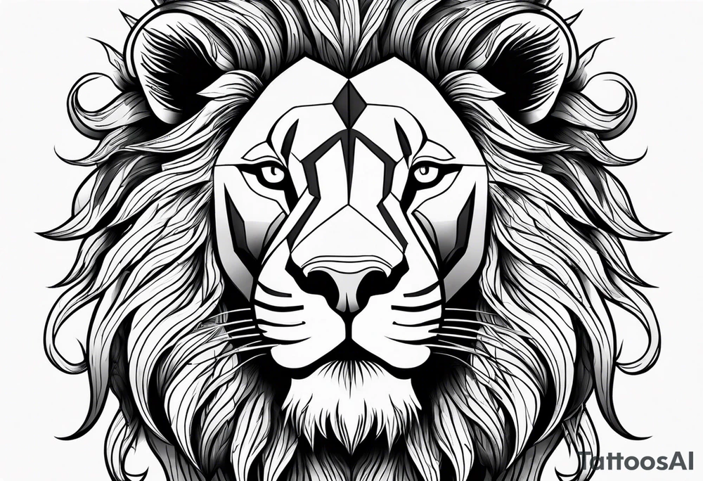 powerful majestic lion, close-up tattoo idea