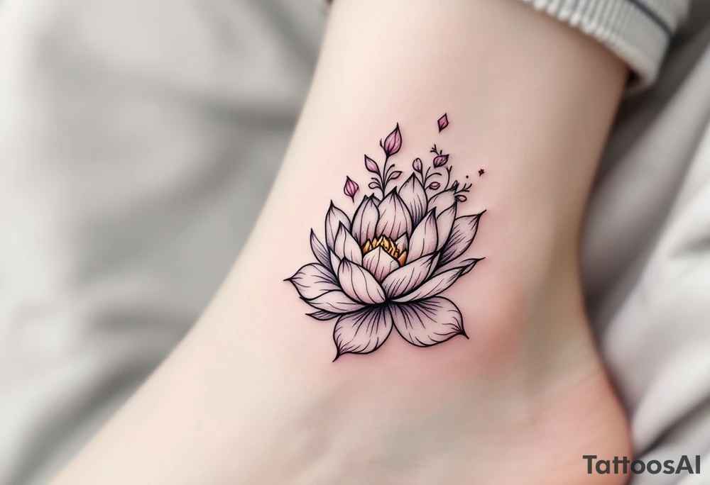 希望 (xīwàng, “hope”) in sunrise pink matches lotus flowers to convey rebirth and inner light. tattoo idea