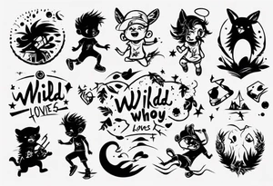 Wild kid who loves to play and jump tattoo idea