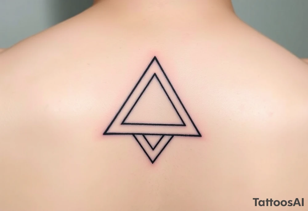 A fine line tattoo design on skin. An impossible Penrose triangle constructed from a faceted diamond cut structure. The facets of the diamond structure contain holographic, iridescent psychedelic gradients of purple, turquoise, and neon pink colors. Minimalist style, precise geometric lines, sacred geometry vibes, micro realism tattoo.
I want it to be gentle and small on the hand tattoo idea