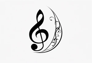 Treble clef incorporating the letters R and L tattoo idea