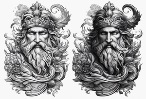 Poseidon mit beetenden Händen tattoo idea