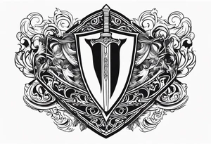 valhalla sword shield funeral on fire tattoo idea