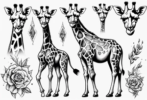 A sophisticated giraffe tattoo idea