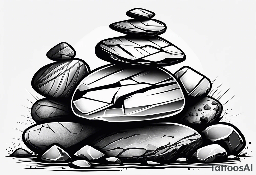 A stack of rocks balancing on top of each other tattoo idea