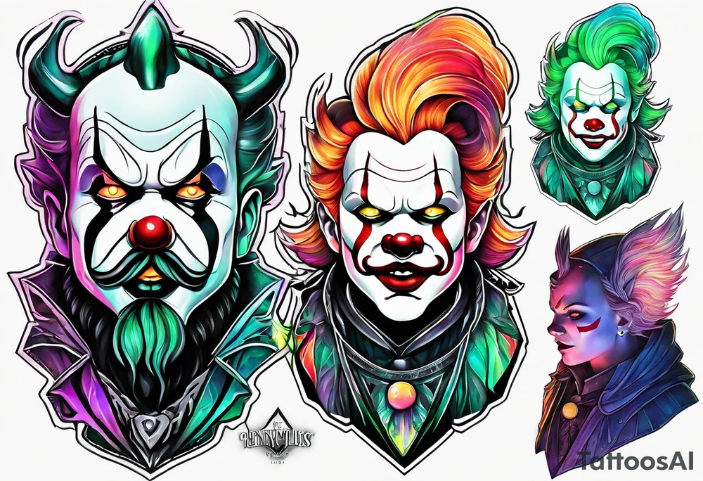 Northern lights with pennywise tattoo idea