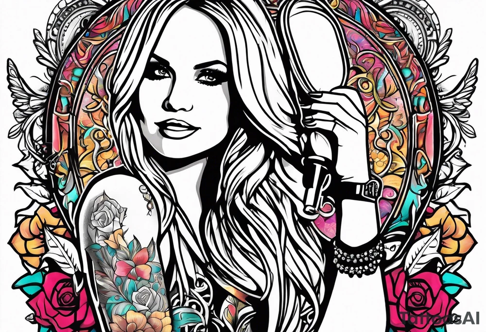 Miranda lambert with microphone tattoo idea