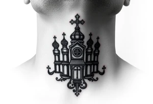 russian christian orthodox church military neck design front facing tattoo idea