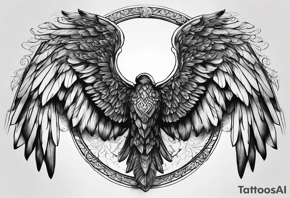 Dark archangel wing tattoo idea