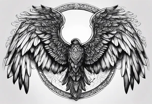 Dark archangel wing tattoo idea