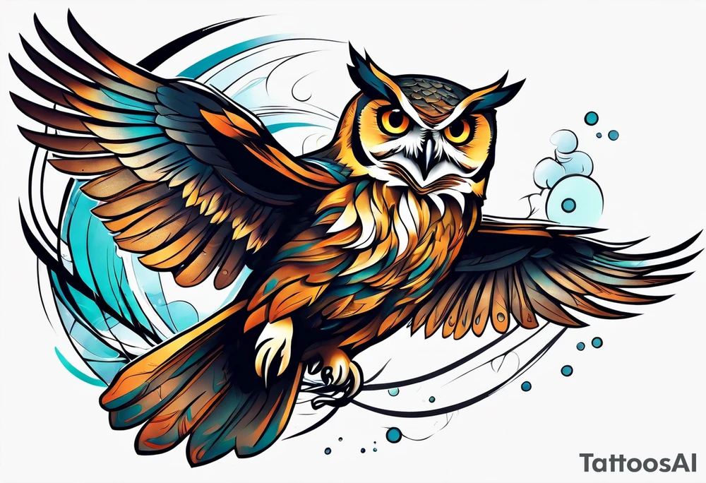 Owl Element Mage tattoo idea