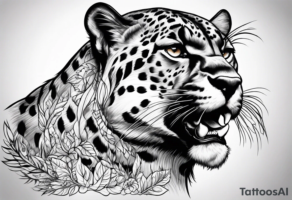 Panther hunting tattoo idea