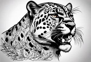 Panther hunting tattoo idea