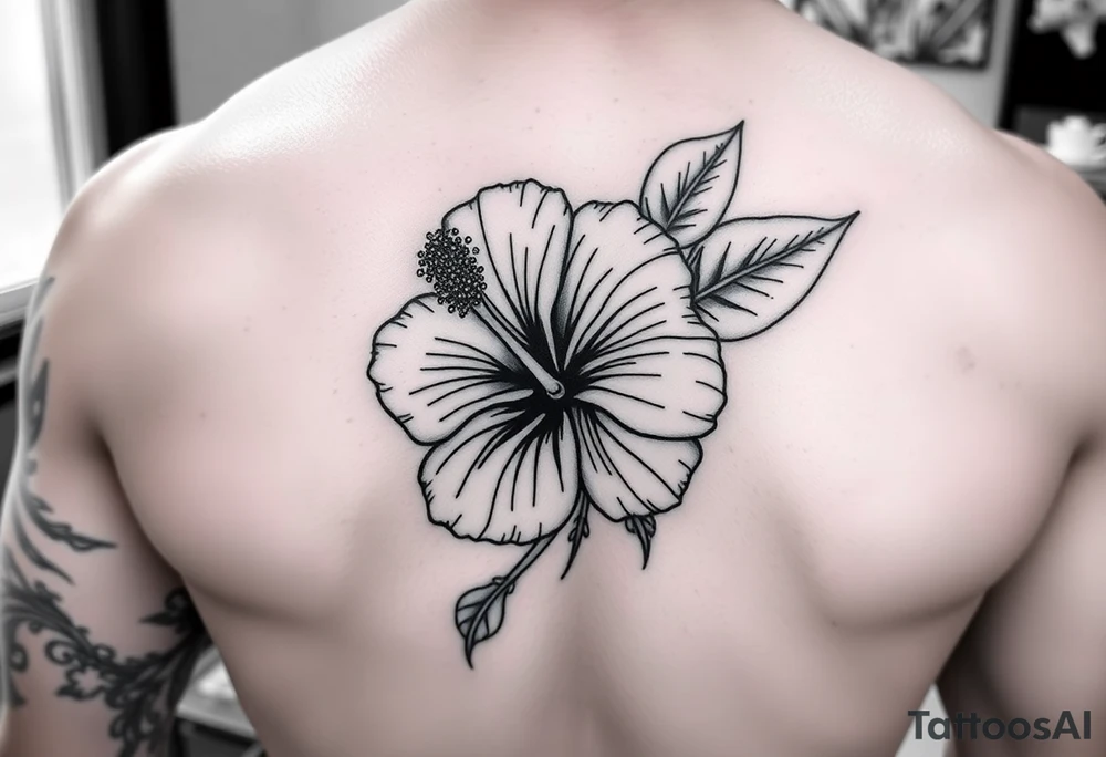 Lester with a Hibiscus flower tattoo idea