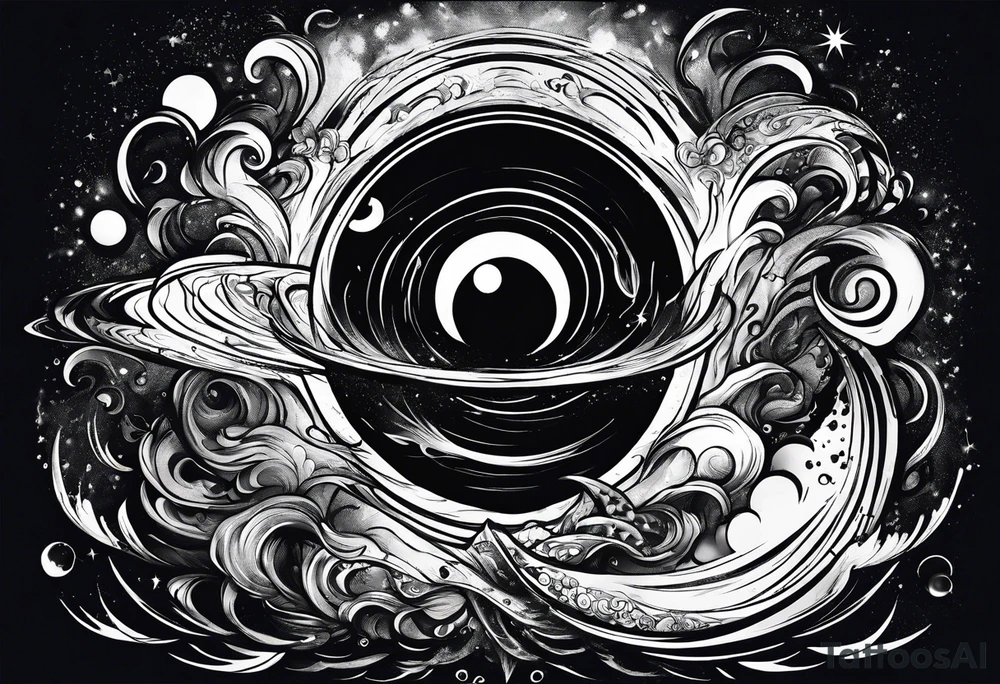 A black hole swallowing a rave party tattoo idea