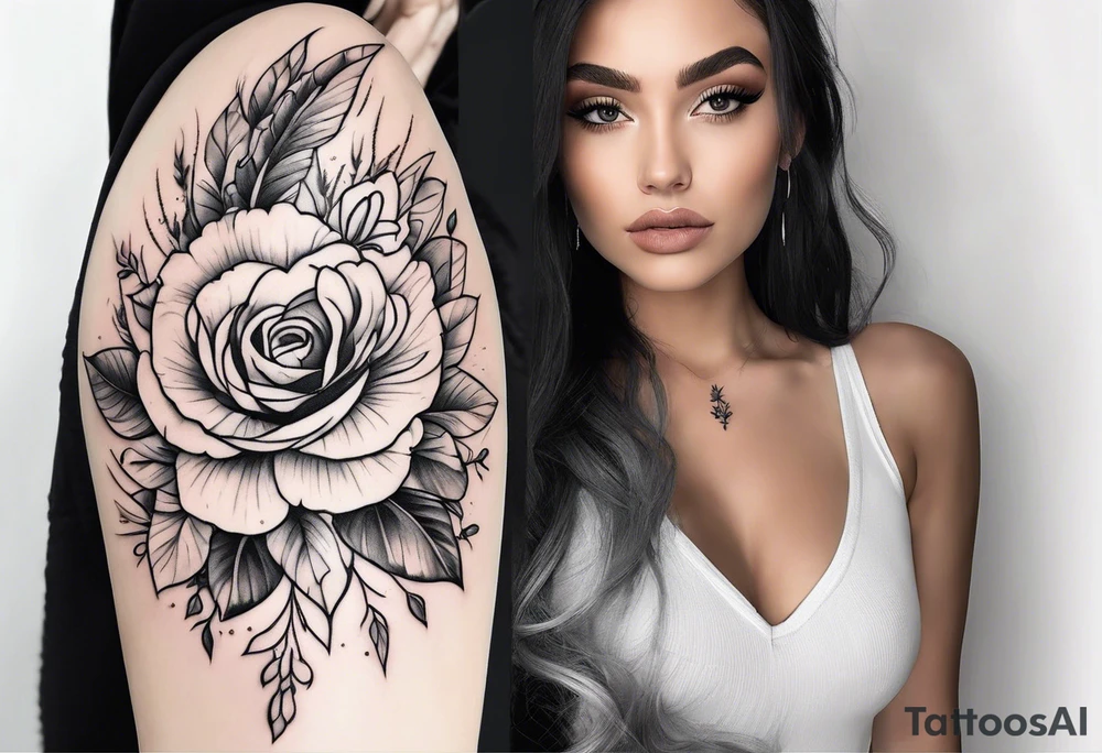 Girly fine line tattoo idea