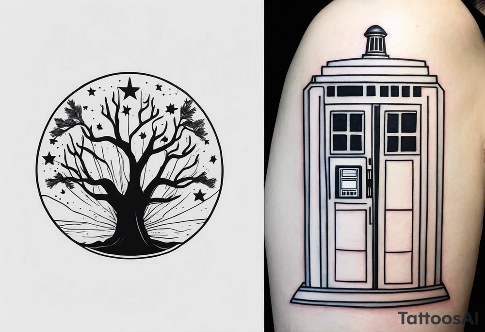 Tree with Star wars and a tardis tattoo idea