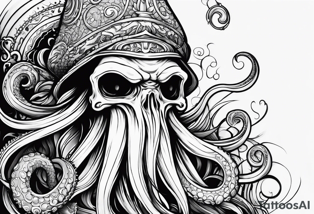 death rock squid tattoo idea