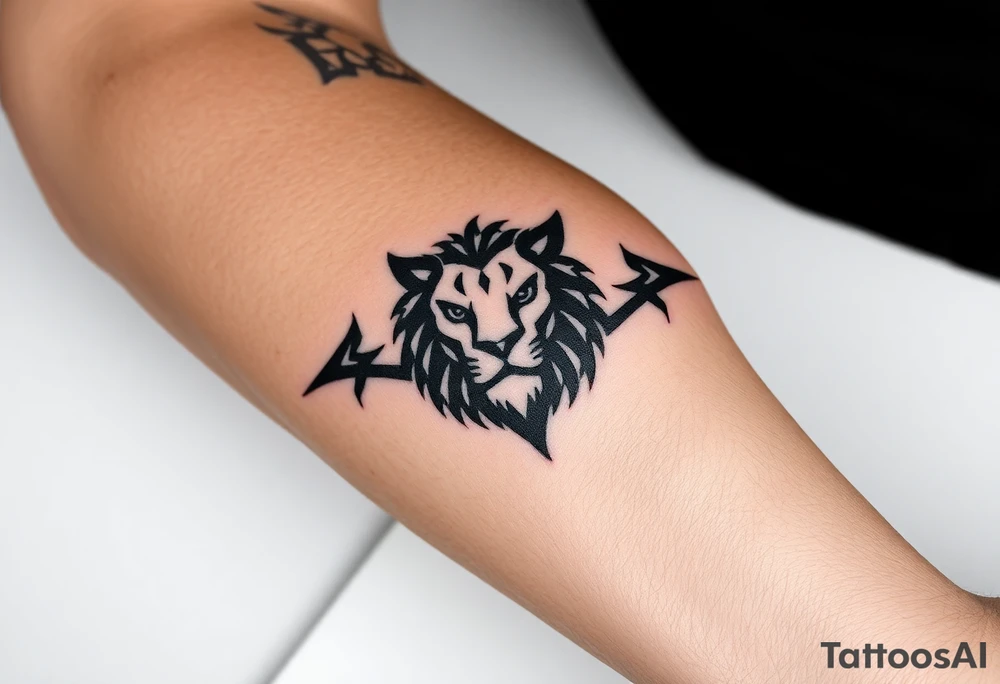 Fancy style "leo"  birth
 sign lion tattoo idea