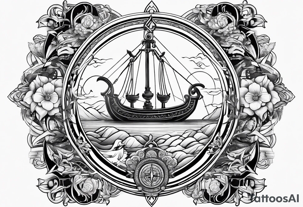 Libra with nord compass tattoo idea