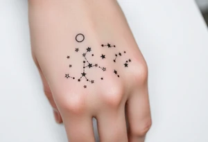 Night sky with constellation, stars  & moon tattoo idea