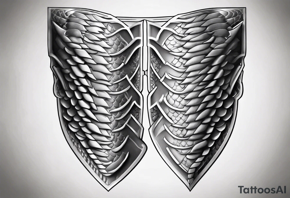 Dragonscale Leg armor symmetrical tattoo idea