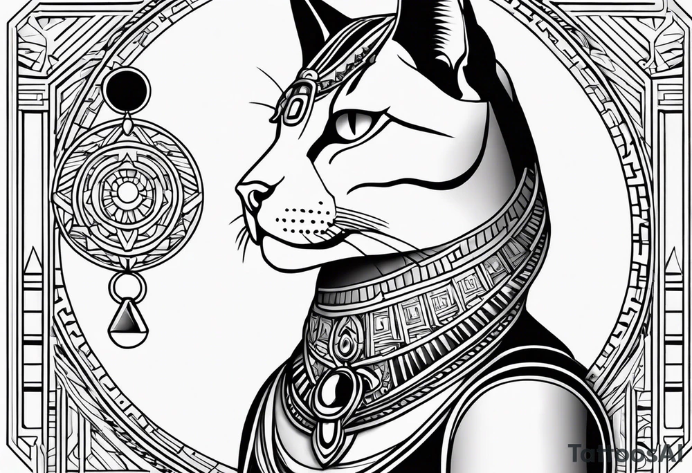 Bastet in a simple way, masculine but with the eye of Ra tattoo idea