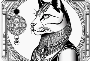 Bastet in a simple way, masculine but with the eye of Ra tattoo idea