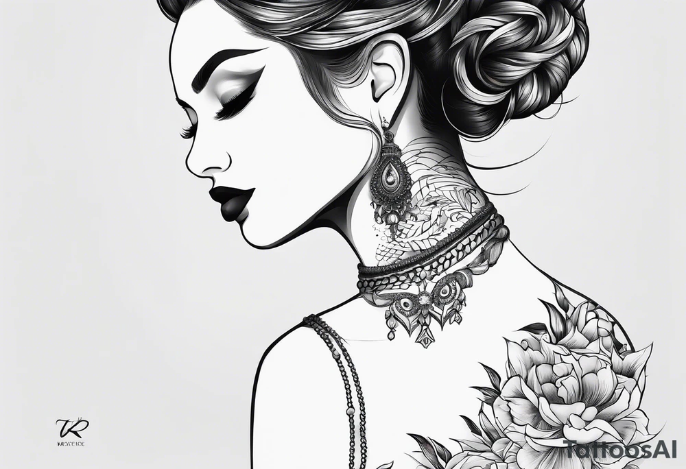 Dainty throat tattoo idea