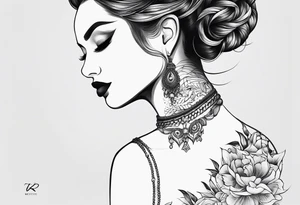 Dainty throat tattoo idea