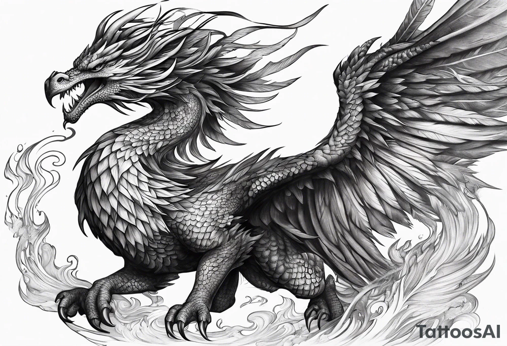 Phoenix dragon. tattoo idea