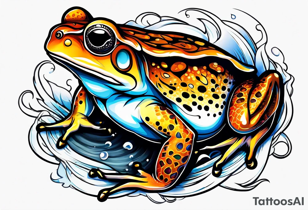 A toad in a thunderstorm tattoo idea