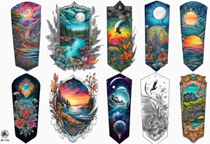 Nature themed full sleeve tattoo idea