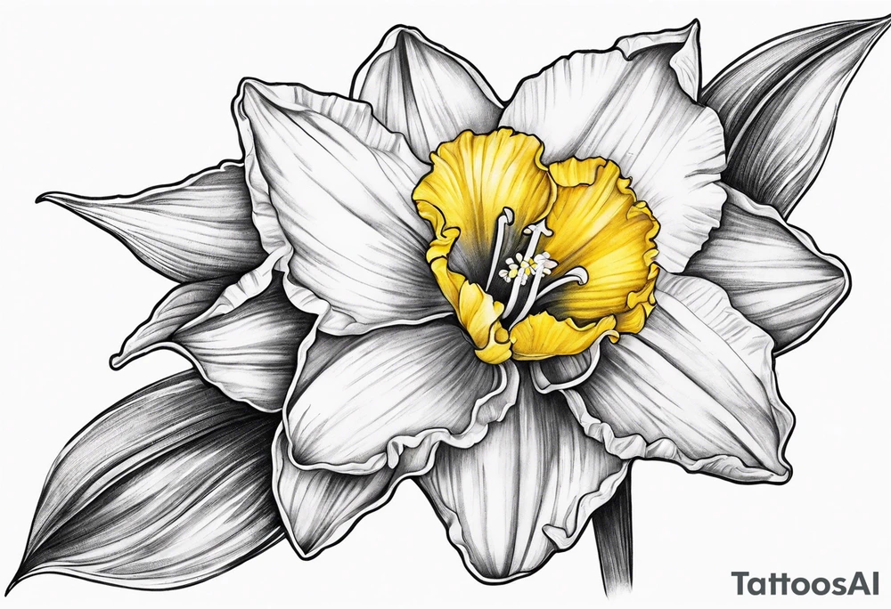 daffodil design tattoo idea