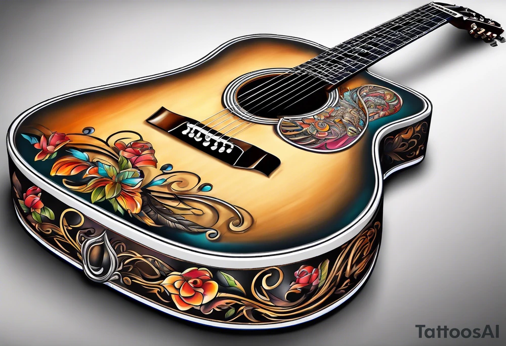 Acoustic guitar tattoo idea