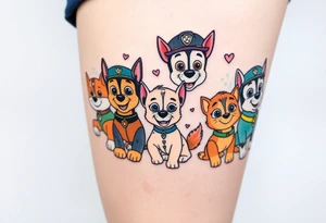 full squad of paw patrol tattoo idea