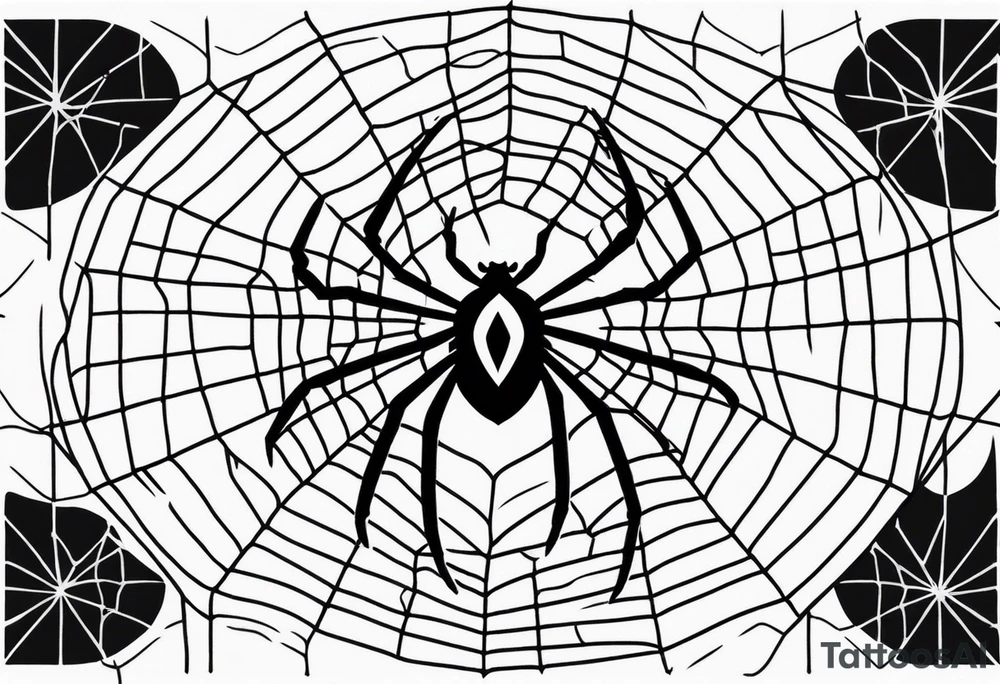 Spider on a spider web in American traditional style tattoo idea Spider on a spider web in American traditional style tattoo idea