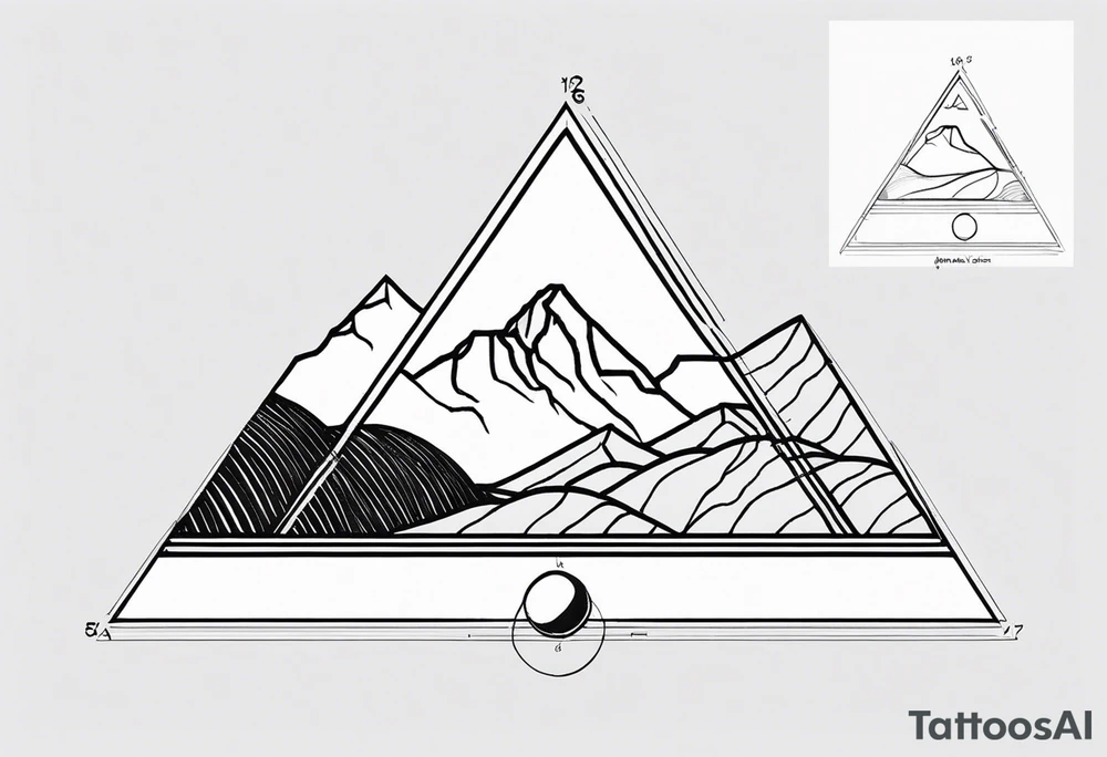 the Fibonacci Sequence. Based on the last image produced, replace the left side of the image with the Rocky Mountains that drops into a triangular point. tattoo idea