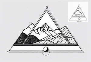 the Fibonacci Sequence. Based on the last image produced, replace the left side of the image with the Rocky Mountains that drops into a triangular point. tattoo idea