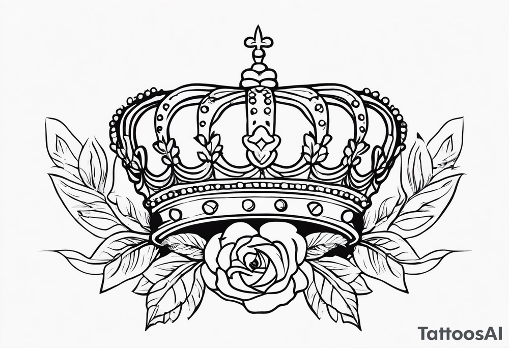 Crown with floral accents tattoo idea