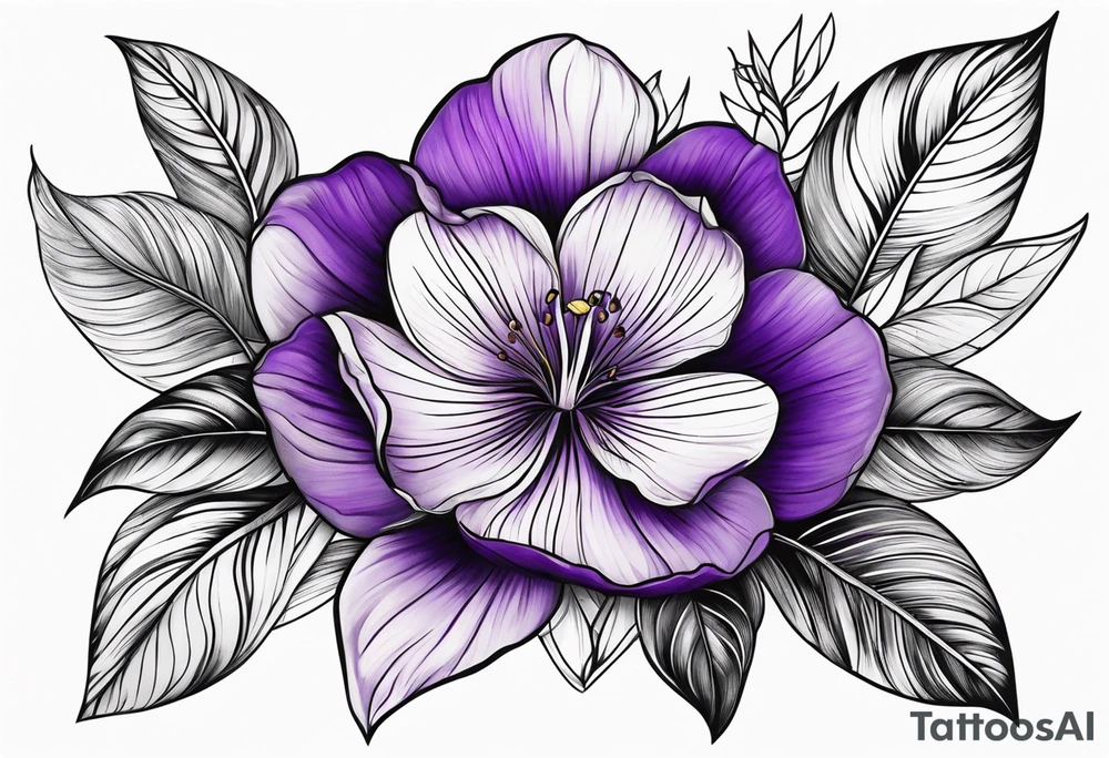 violet flower tattoo idea