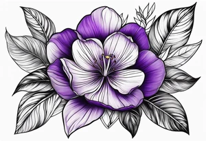 violet flower tattoo idea