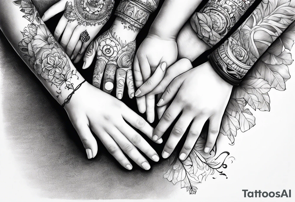 3 childrens hands tattoo idea