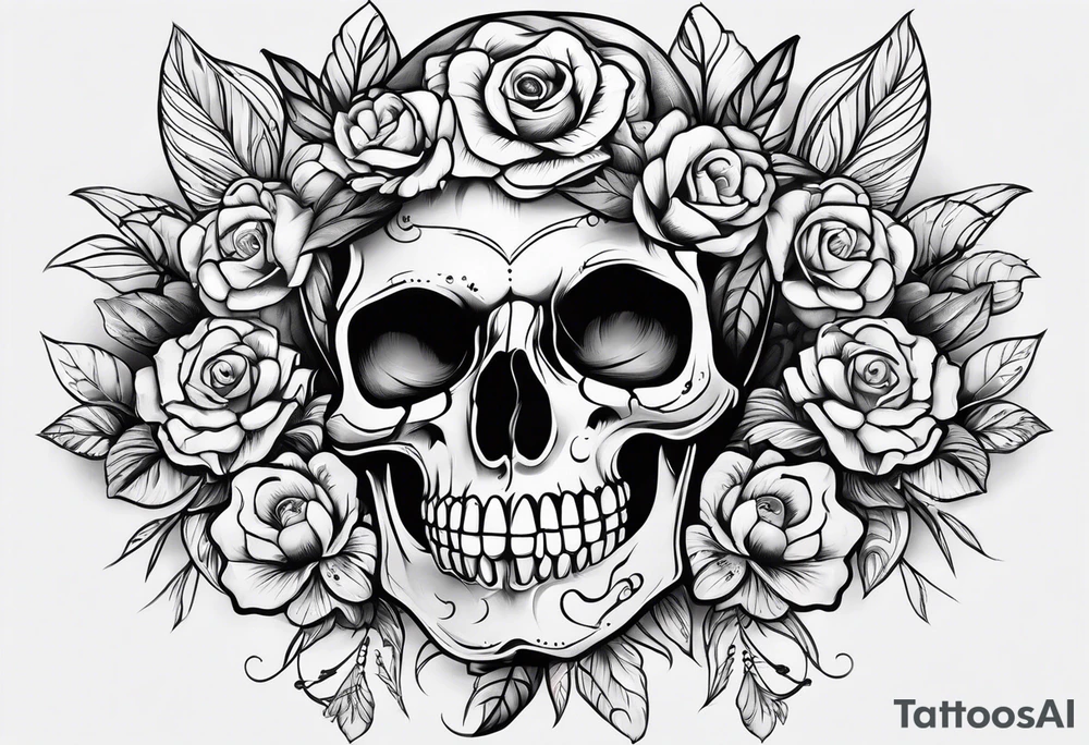 female skull tattoo idea